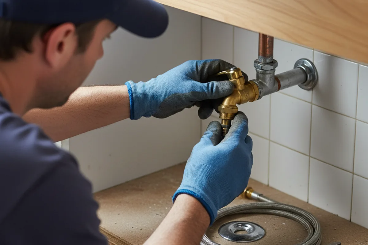Shutoff valve and fitting work during Well Pump Repair in Aston
